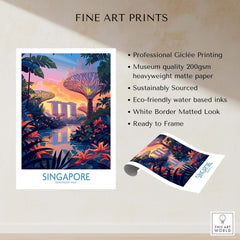 Singapore Wall Art featuring vibrant colors and iconic landmarks, perfect for home decor.