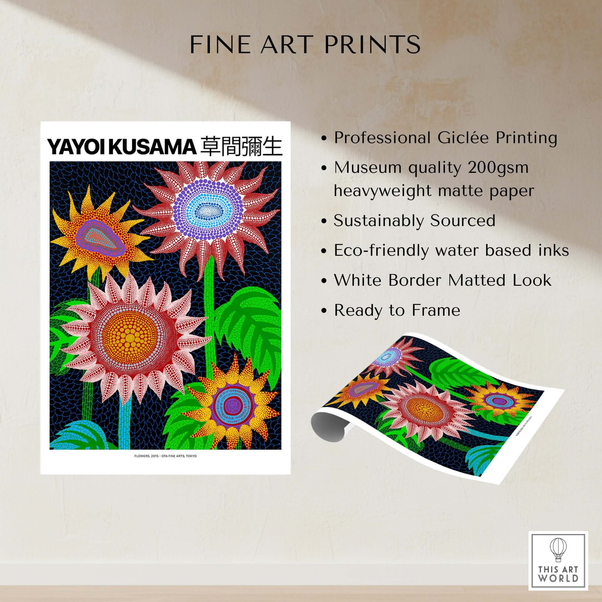 Yayoi Kusama Colorful Flowers Art Print Poster – This Art World