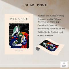 Picasso Seated Woman Reading Abstract Figure Art Print Modern Gallery Artwork Poster showcasing professional Giclée printing.