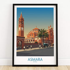 Asmara Eritrea Wall Art – Historic Architecture and City Street Decor Poster showcasing iconic city architecture.