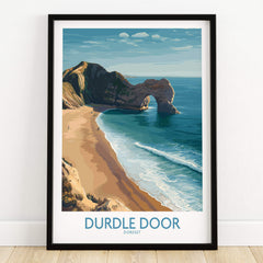 Durdle Door Art Print Dorset Wall Art showcasing the iconic limestone arch and coastline of Dorset.