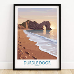 Durdle Door Dorset Wall Art – Canvas Poster featuring a scenic view of the coastline and iconic limestone arch.