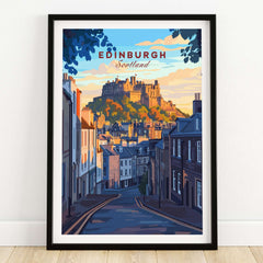 Edinburgh Wall Art featuring a stunning castle against a sunset backdrop, transporting you to the heart of Scotland.