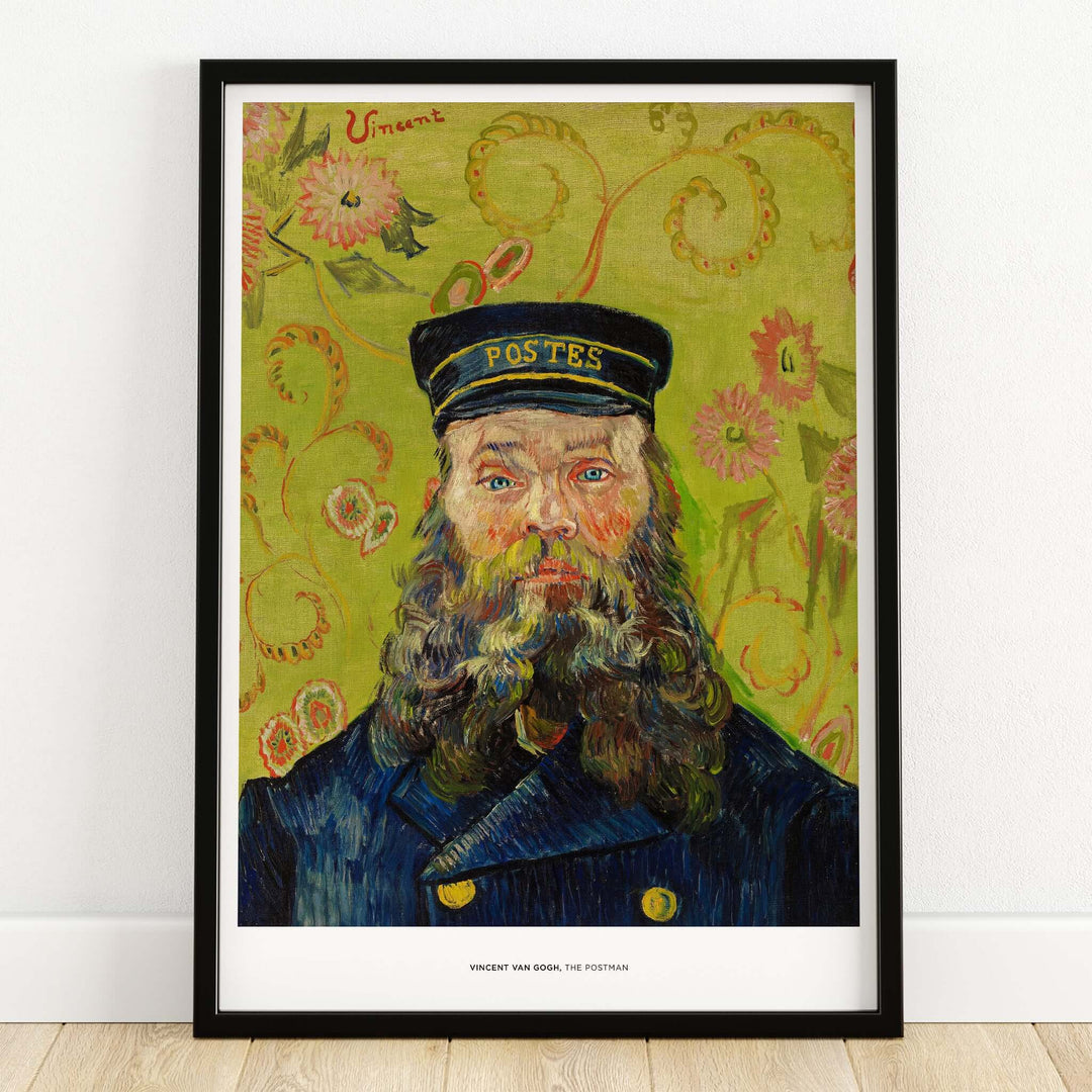 Exhibition Art Print Vincent van Gogh The Postman Famous Portrait Wall Art Poster with vibrant colors and brushstrokes.