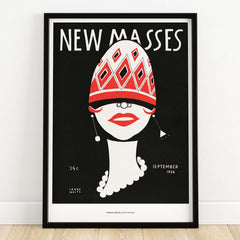 New Masses Frank Walts Art Deco Magazine Cover Poster Wall Art Print featuring a striking vintage design from September 1926.