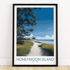 Honeymoon Island Florida Poster | Gulf Coast Landscape Canvas Print showcasing the beauty of Honeymoon Island's shoreline.