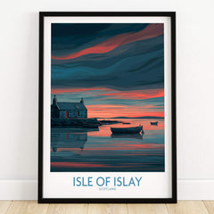 Isle of Islay Scotland Posters | Scottish Hebrides Seascape Canvas Print framed artwork featuring serene coastal scenery.