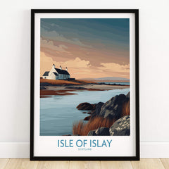 Isle of Islay Scotland Canvas Print | Hebrides Sunset Landscape Posters framed print of a tranquil Scottish scene.