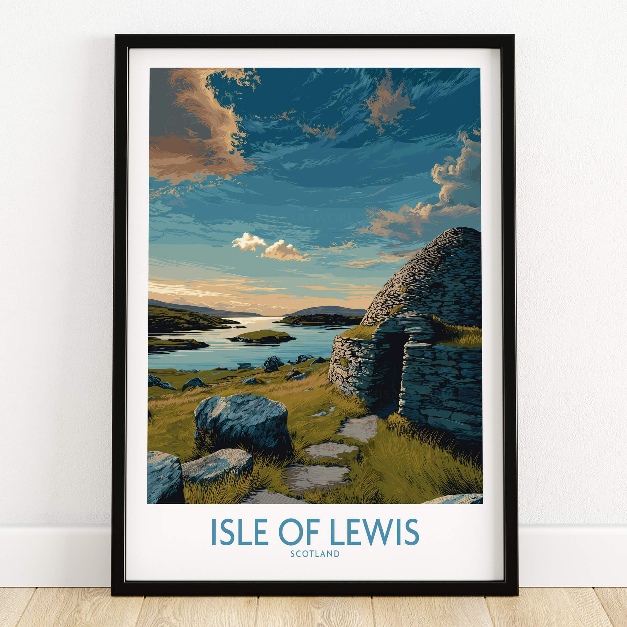 Isle of Lewis Scotland Canvas Print | Outer Hebrides Landscape Poster featuring a scenic view of the island.