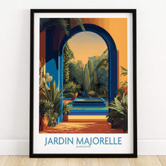 Jardim Majorelle Marrakesh Canvas Print | Exotic Plant & Architecture Posters featuring vibrant plants and architectural elements.
