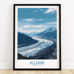 Kluane Poster National Park Canada  | Snow Capped Mountains Canvas Print showcasing stunning landscape of the park.