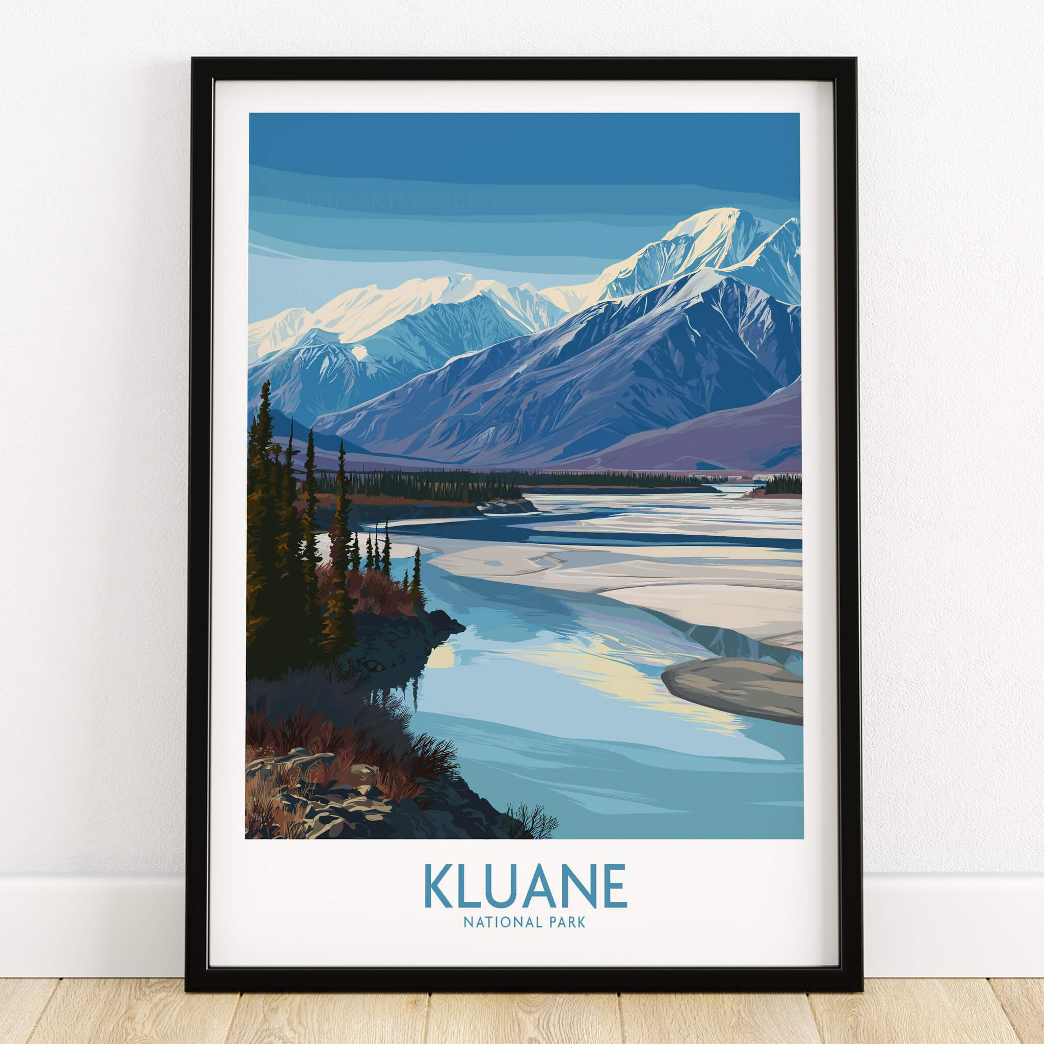 Kluane National Park Canada Poster | Blue Glacier Water Landscape Canvas Print