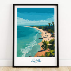 Lomé Togo Poster | West African Coastline Canvas Print showcasing a beautiful beach and coastline scene.