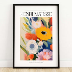 Matisse Art Prints - Abstract Flowers Poster featuring vibrant flowers in a modern design.