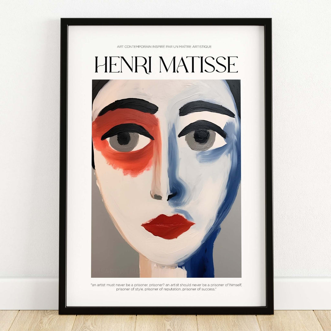 Matisse Art Prints - Abstract Face Portrait Poster featuring bold colors and abstract face design.