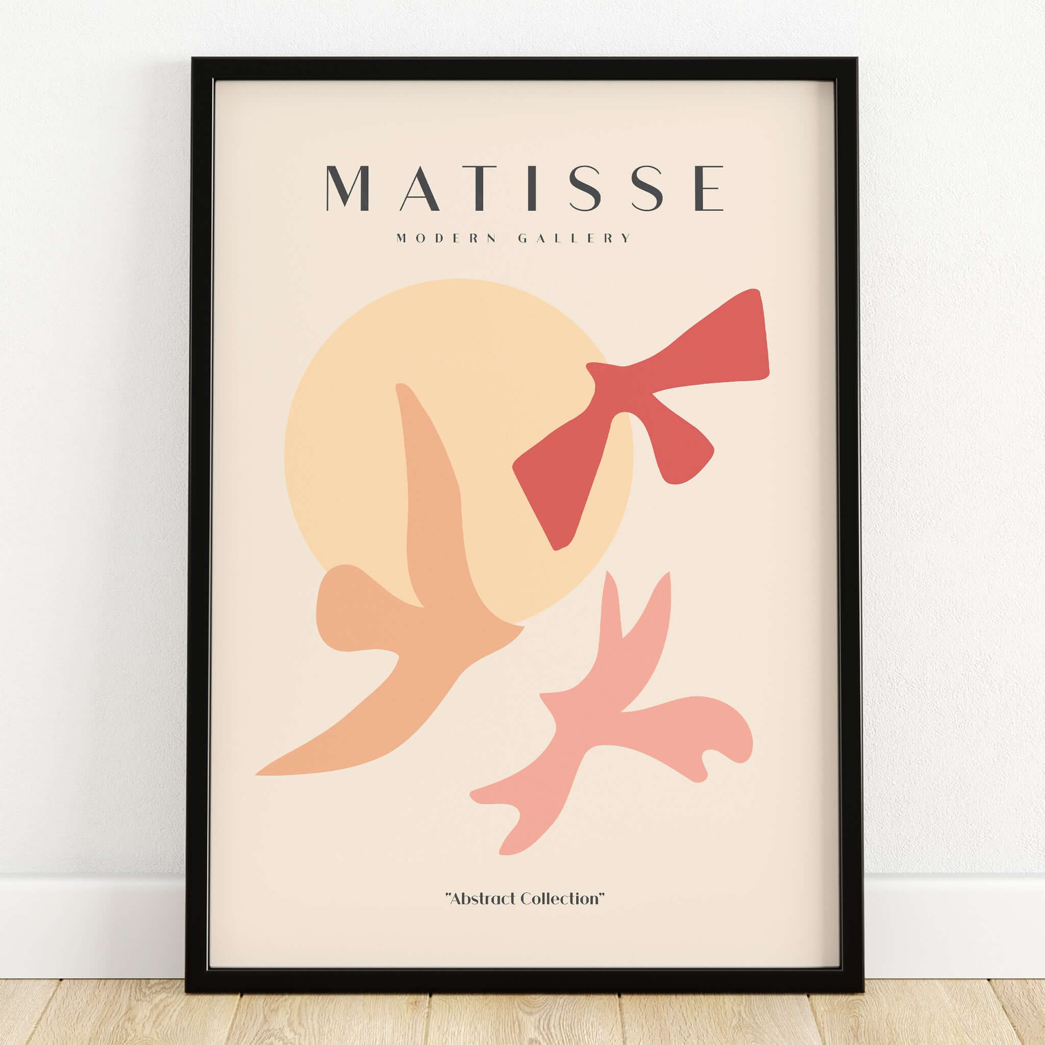Matisse Art Prints - Abstract Birds Sun Shapes Poster, featuring simplified shapes and a sun motif.