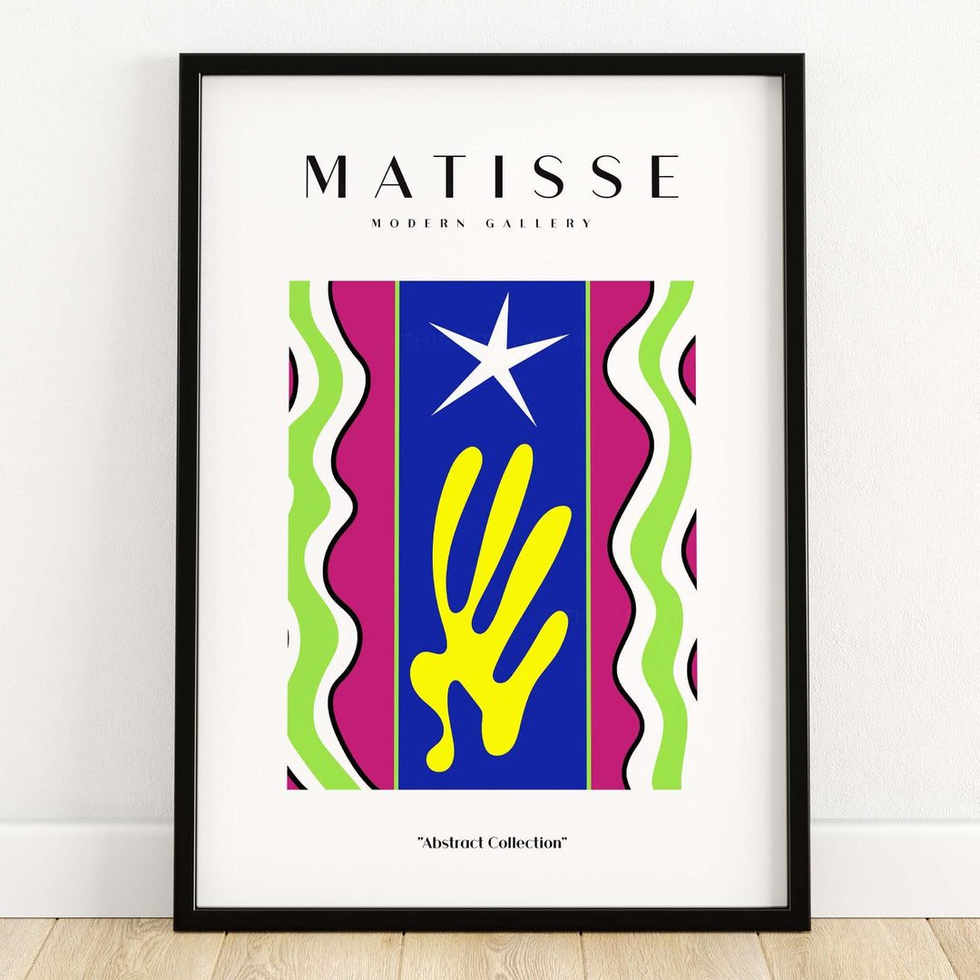Matisse Art Prints - Jazz Abstract Star Hand Waves Poster, vibrant Matisse-inspired design in bold colors.