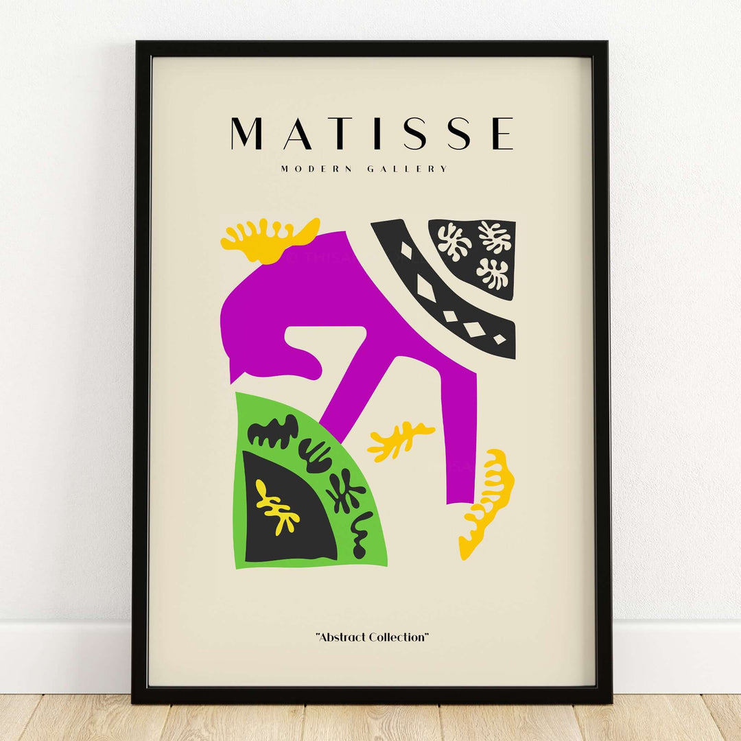 Matisse Art Prints - Purple Horse Abstract Figure Collage Poster featuring abstract shapes and vibrant colors.