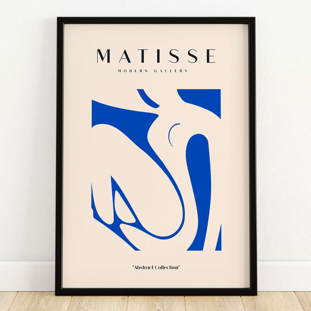 Matisse Art Prints - Blue Nude Abstract Cut Out Wall Art featuring a vibrant blue cut-out representation.