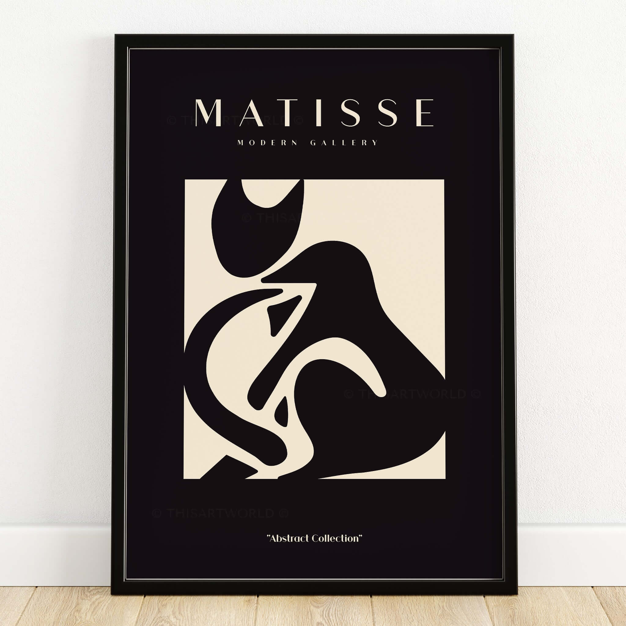 Matisse Art Prints - Black Beige Abstract Composition Poster featuring bold abstract shapes and striking design.