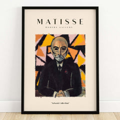 Matisse Art Prints - Portrait Man in Suit Geometric Wall Art features abstract art with a sophisticated older man in a dark suit.