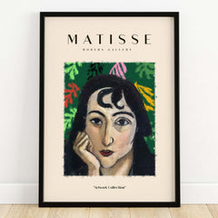 Matisse Art Prints - Pensive Woman Poster featuring a thoughtful woman against a colorful abstract background.