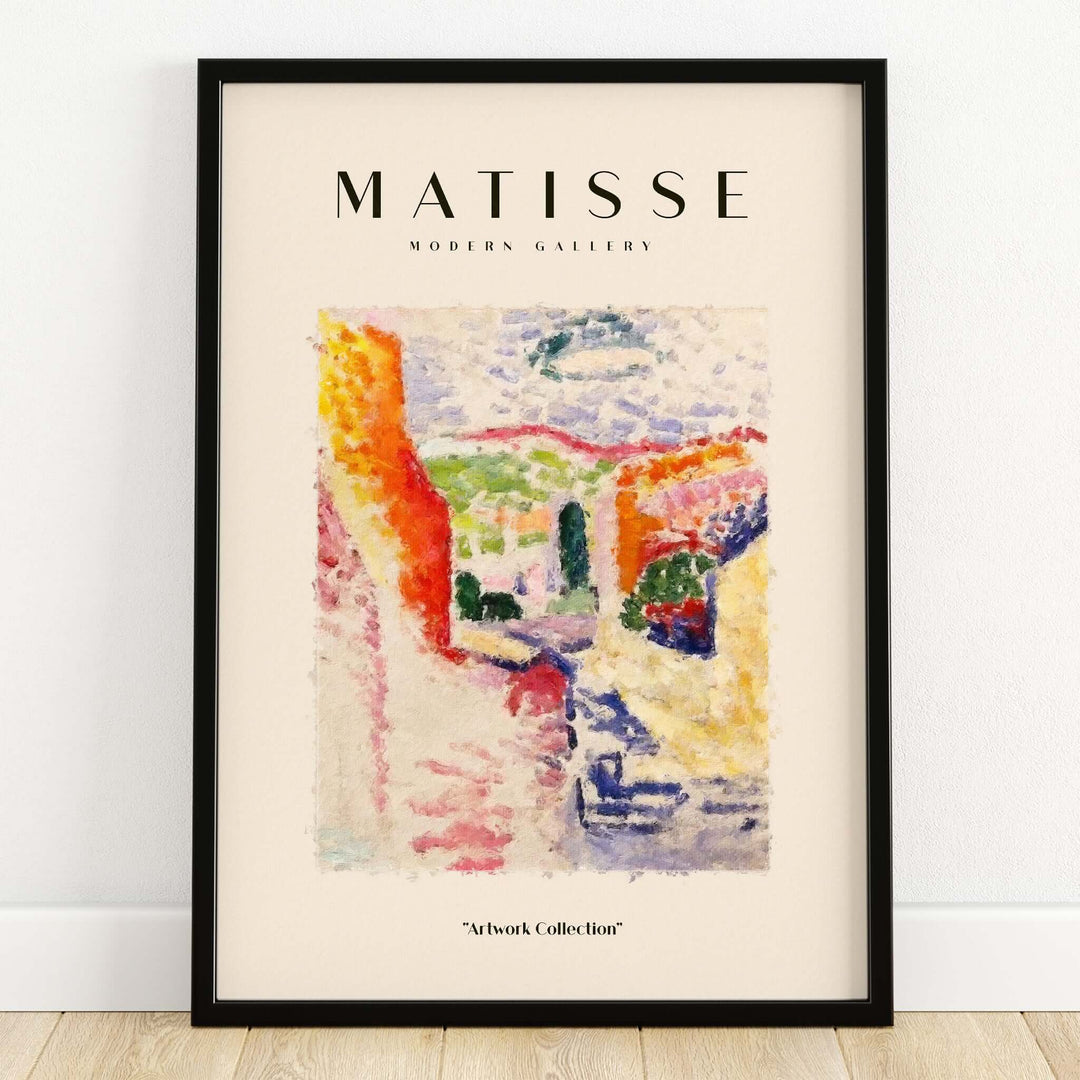 Matisse Art Prints - Abstract Fauvist Poster featuring colorful abstract village scene.