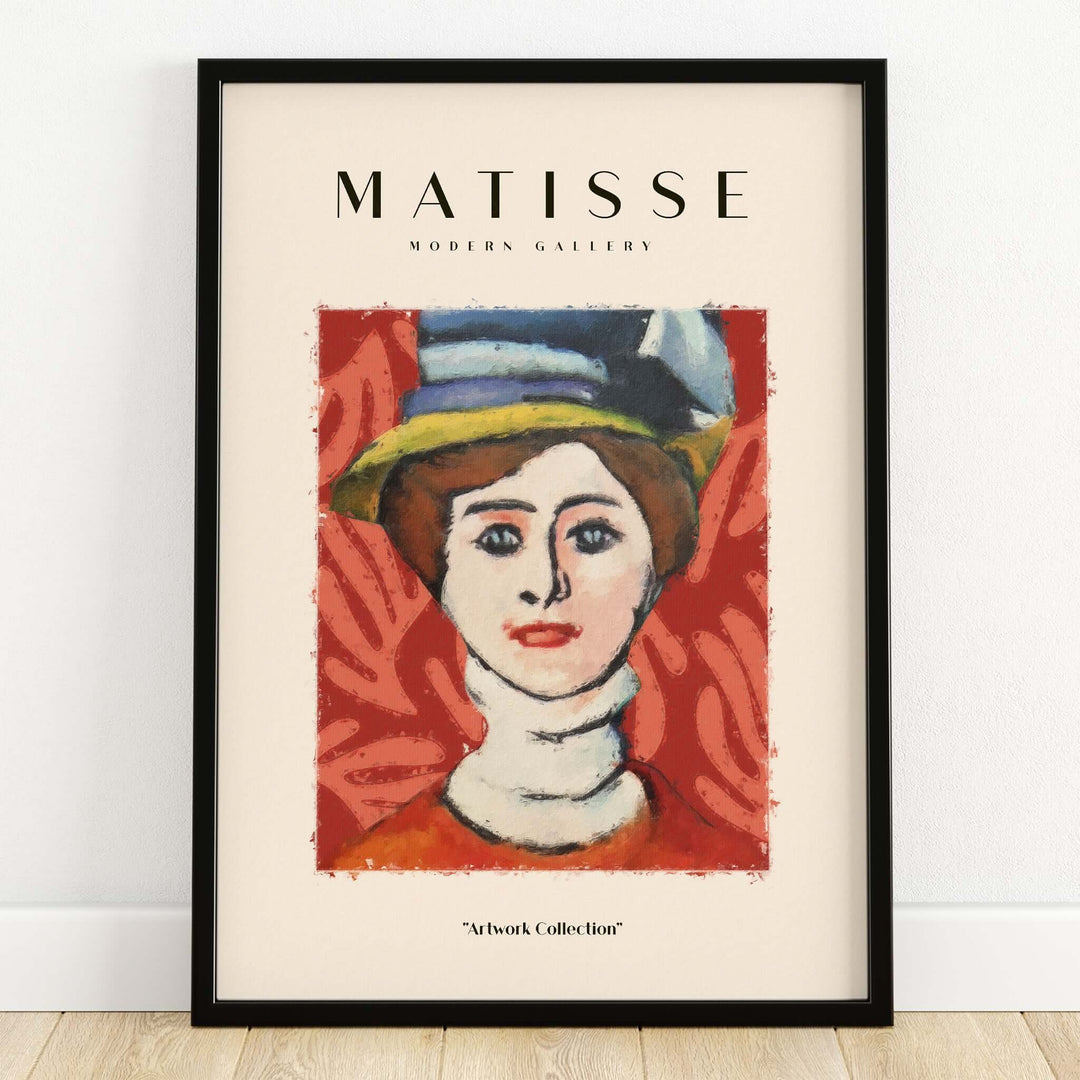 Matisse Art Prints - Woman in Elaborate Hat Portrait Poster featuring a colorful portrait with a striking hat.