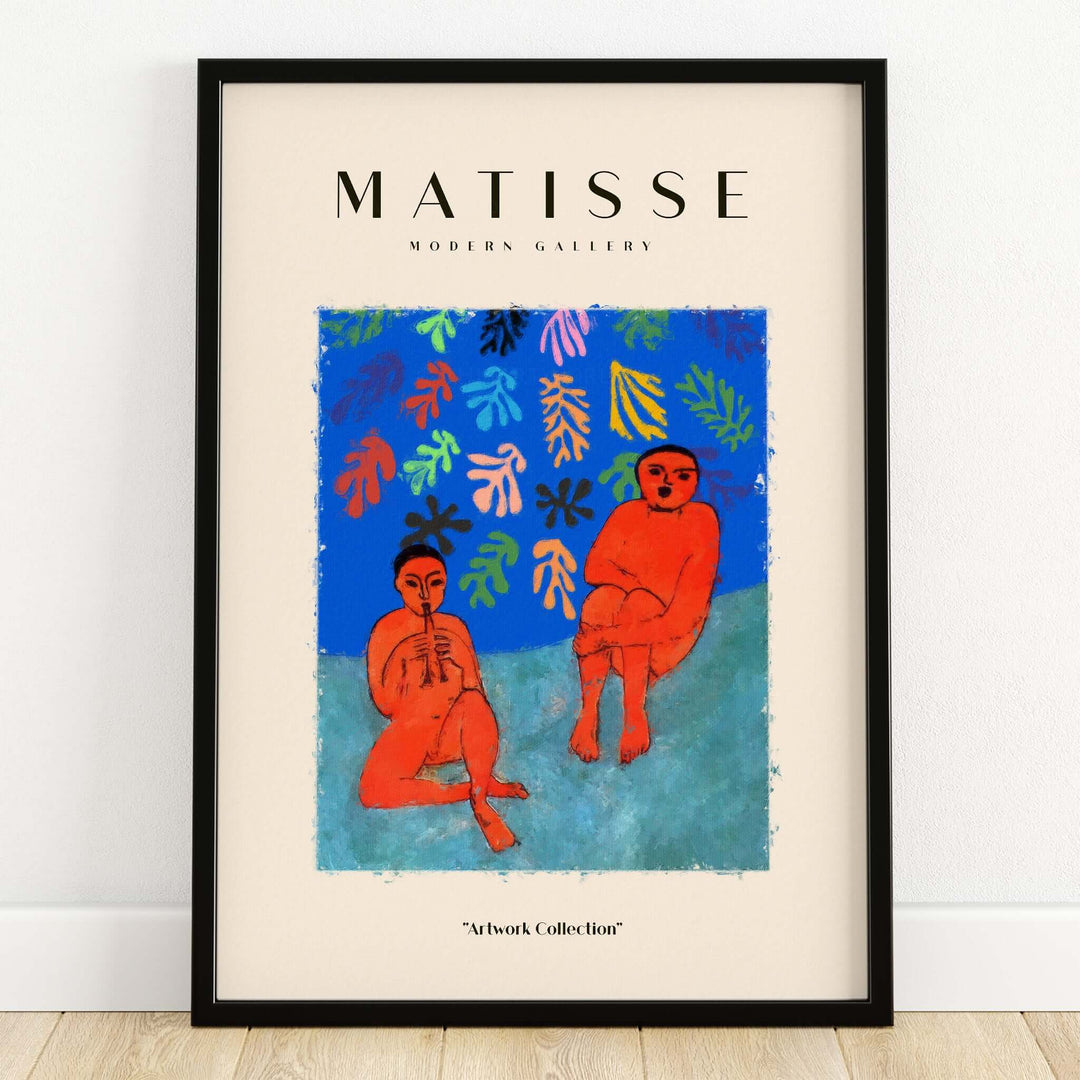 Matisse Art Prints -  Two Figures Flute Poster featuring two expressive figures and vibrant colors.