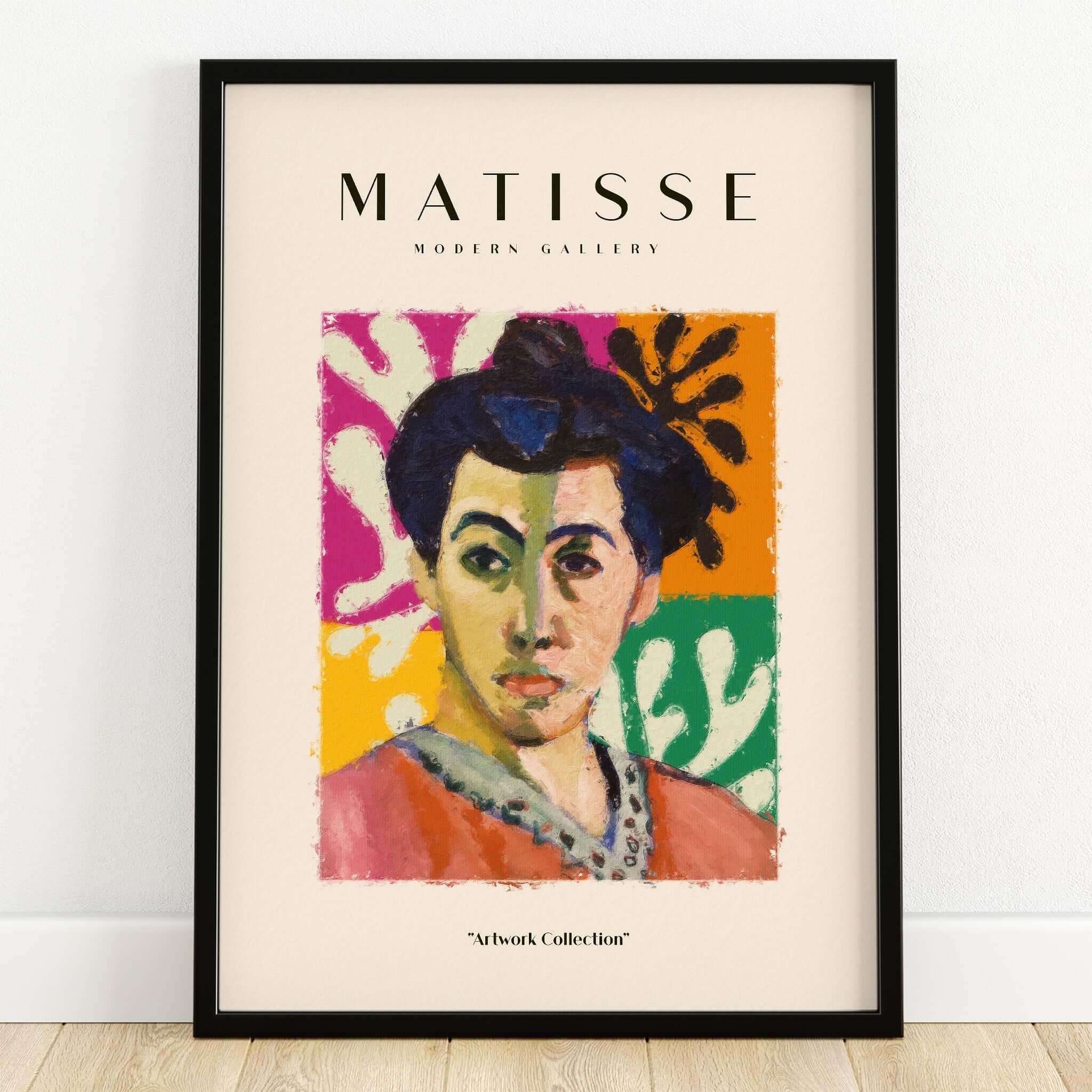 Matisse Art Prints - Abstract Portrait Poster featuring a colorful painterly portrait against vibrant backgrounds.