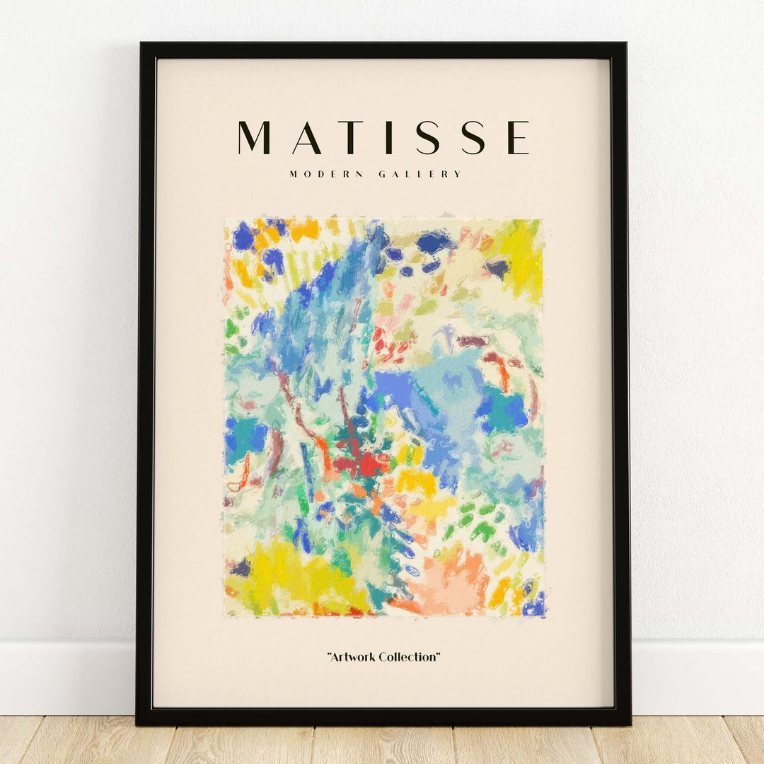 Matisse Art Prints - Abstract Vibrant Landscape Painterly Poster in a framed display showcasing color and expressive style.