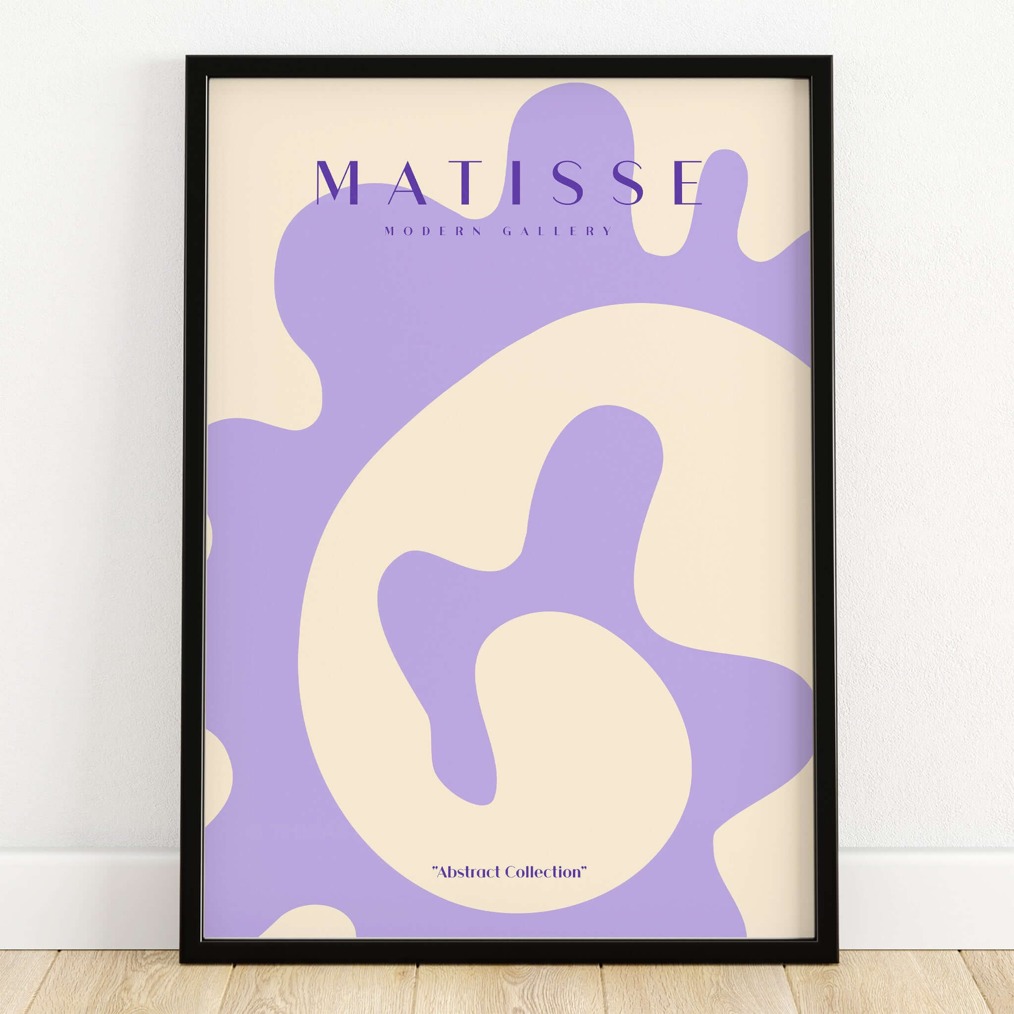 Matisse Art Prints -   Lavender Abstract Fluid Organic Shape Poster showcasing contemporary abstraction in lavender and beige.