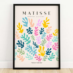 Matisse Art Prints - Colorful Abstract Botanical Scatter Poster featuring vibrant botanical shapes in pastel colors.