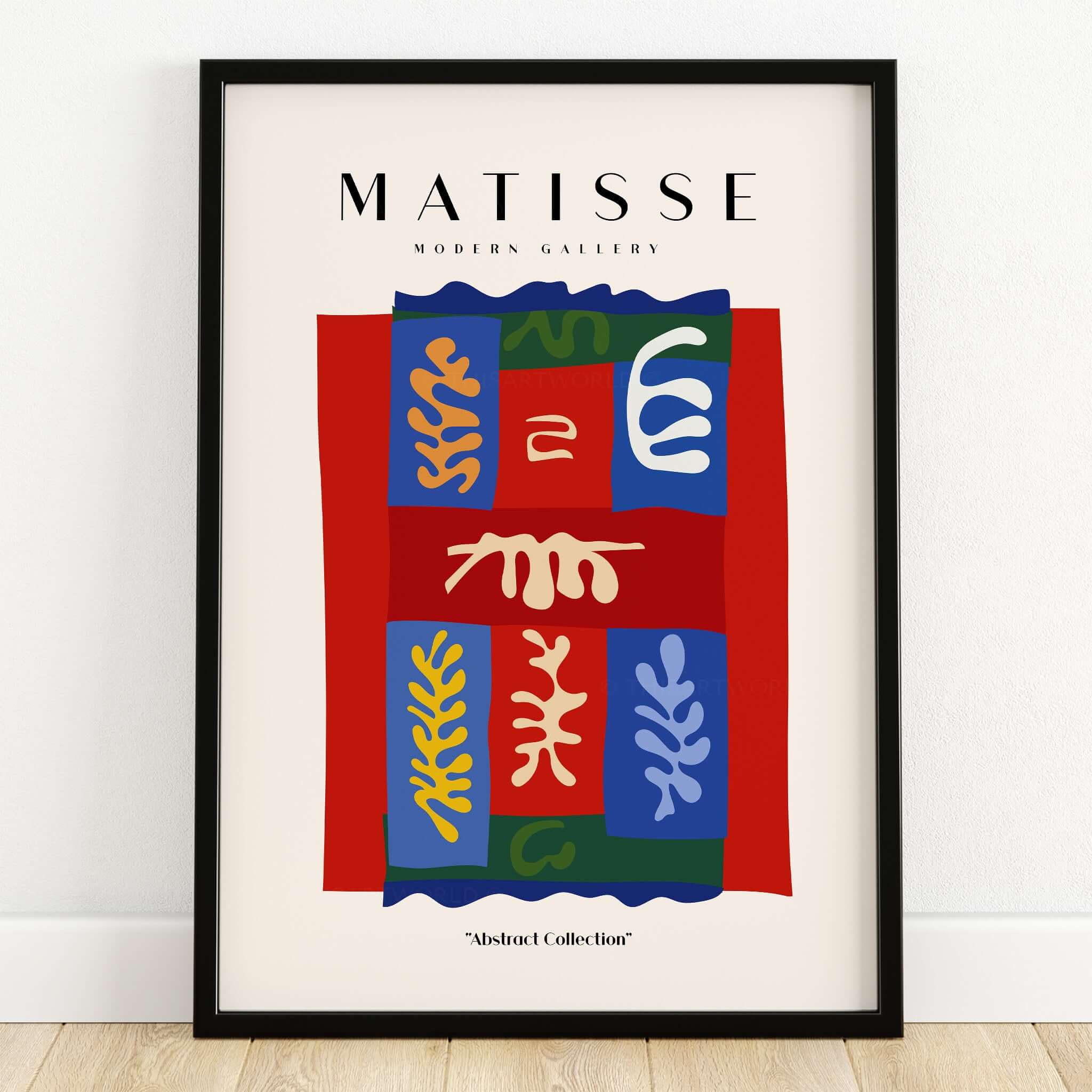 Matisse Art Prints - Patchwork Shapes Composition Poster featuring colorful abstract shapes and organic symbols.