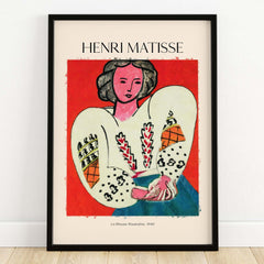 Matisse Poster - La Blouse Roumaine 1940 Famous Art Print featuring bold colors and traditional Romanian blouse design.