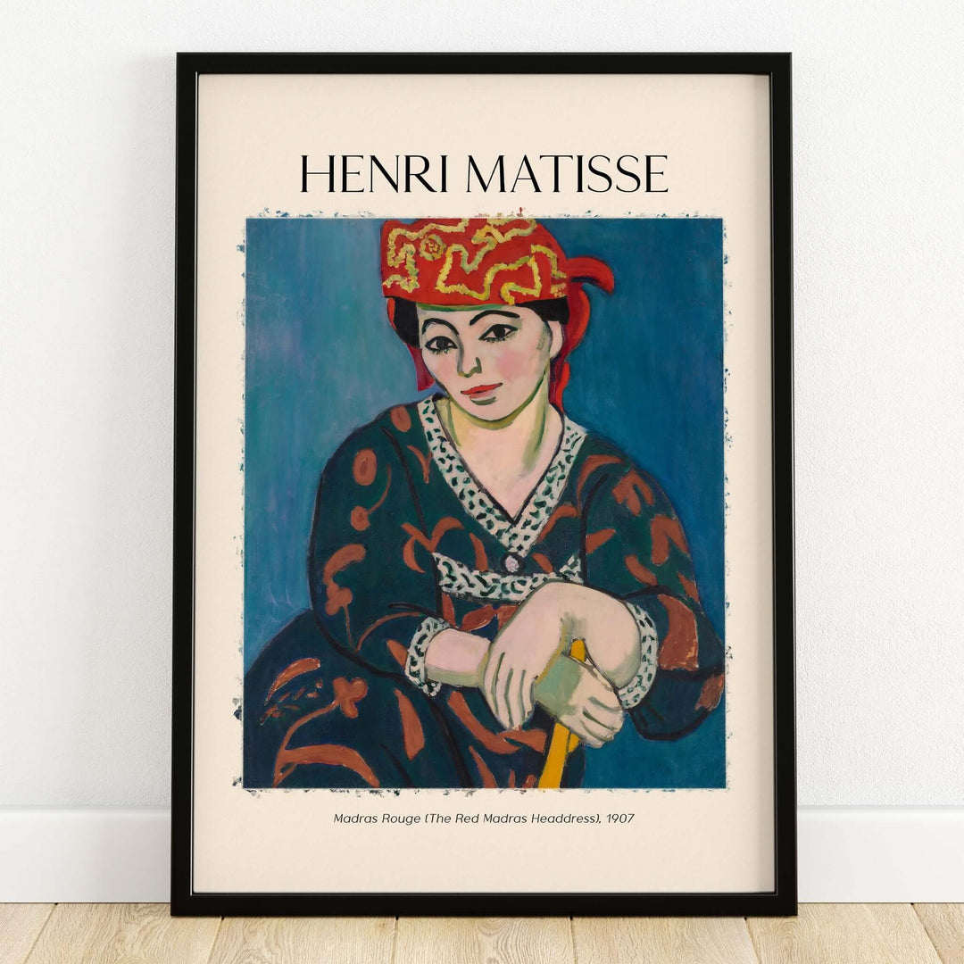 Matisse Art Print - Madras Rouge Red Headdress 1907 Wall Art Poster featuring vibrant colors and bold design.