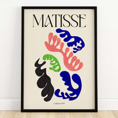 Matisse Art Print Lagoon 1947 Abstract Organic Shapes Wall Art Print featuring vibrant organic shapes.