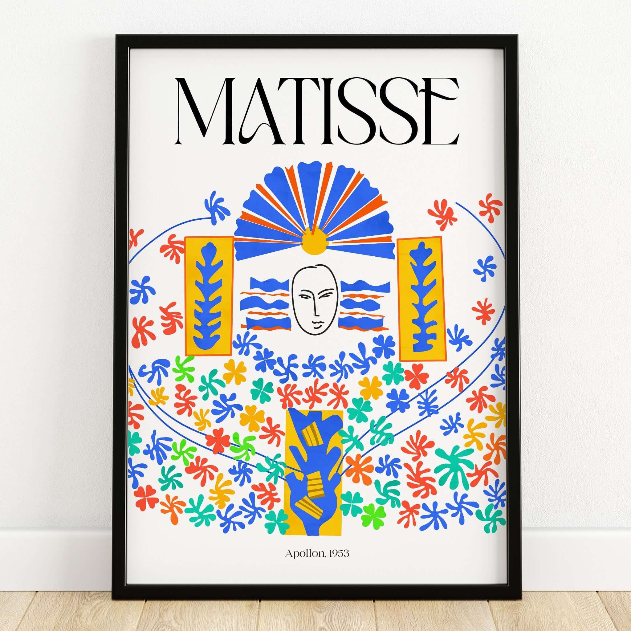 Matisse Apollon 1953 Decorative Cut Out Wall Art Print featuring vibrant floral cut-outs and abstract elements.