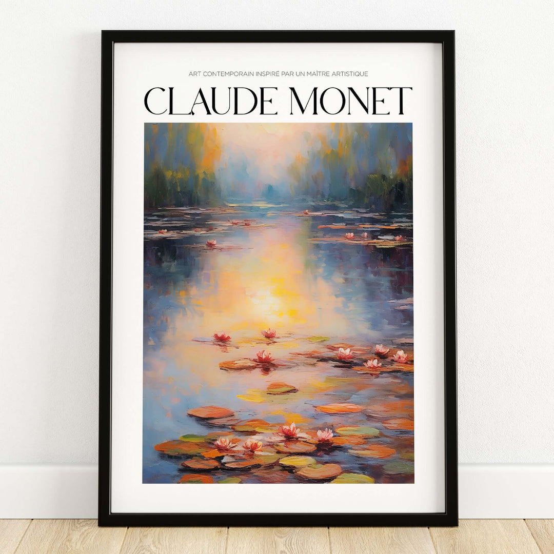 Claude Monet Wall Art Print - Vintage Home Decor Poster Impressionist Artwork featuring water lilies and serene pond.