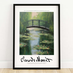 Claude Monet Art Print - Japanese Bridge Monet Water Lilies Print - Garden Pond Wall Art