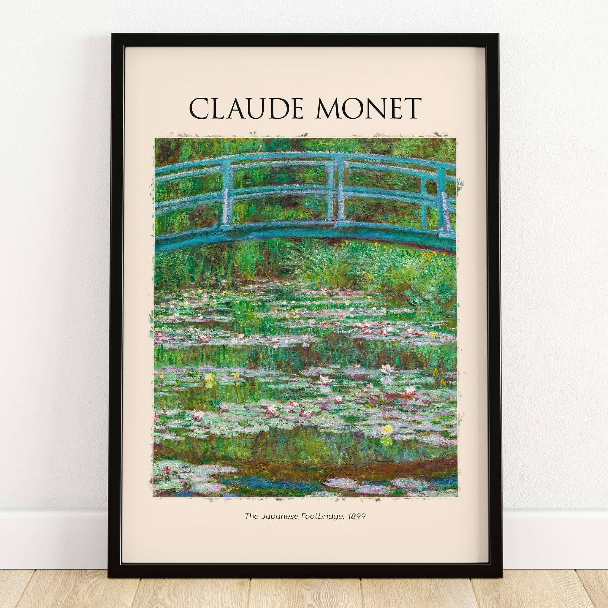 Monet Japanese Footbridge Water Lilies Giverny Garden Poster Art Print featuring Claude Monet's iconic artwork.
