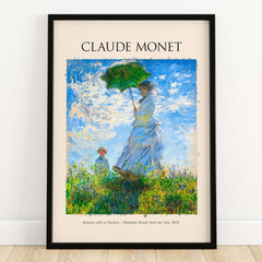 Monet Woman with Parasol Madame Monet Son Impressionist Art Print Poster framed print of Claude Monet's art.