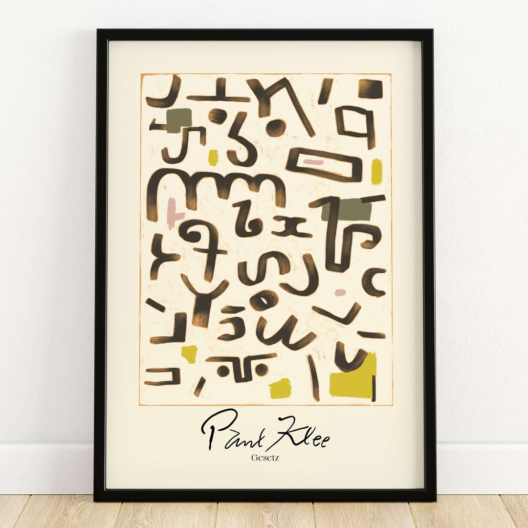Paul Klee Gesetz Abstract Symbols Modern Art Print Wall Poster Decor framed art print featuring abstract symbols and lines.