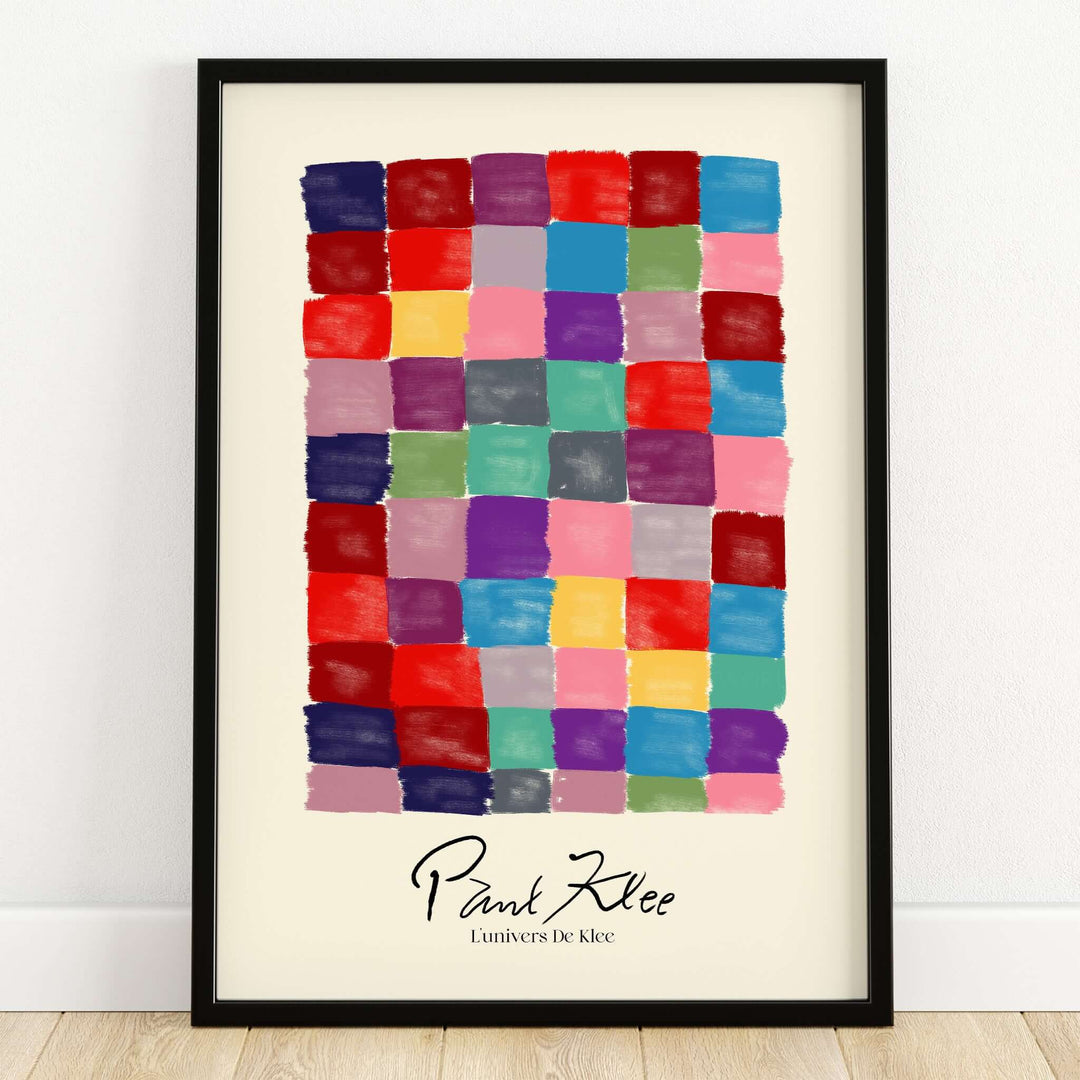 Paul Klee L univers De Klee Colorful Squares Abstract Grid Poster Art Print featuring a vivid grid of painterly squares.