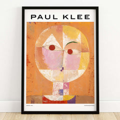 Paul Klee Senecio Head of Man Abstract Portrait Poster Art Print showcasing vibrant geometric shapes.