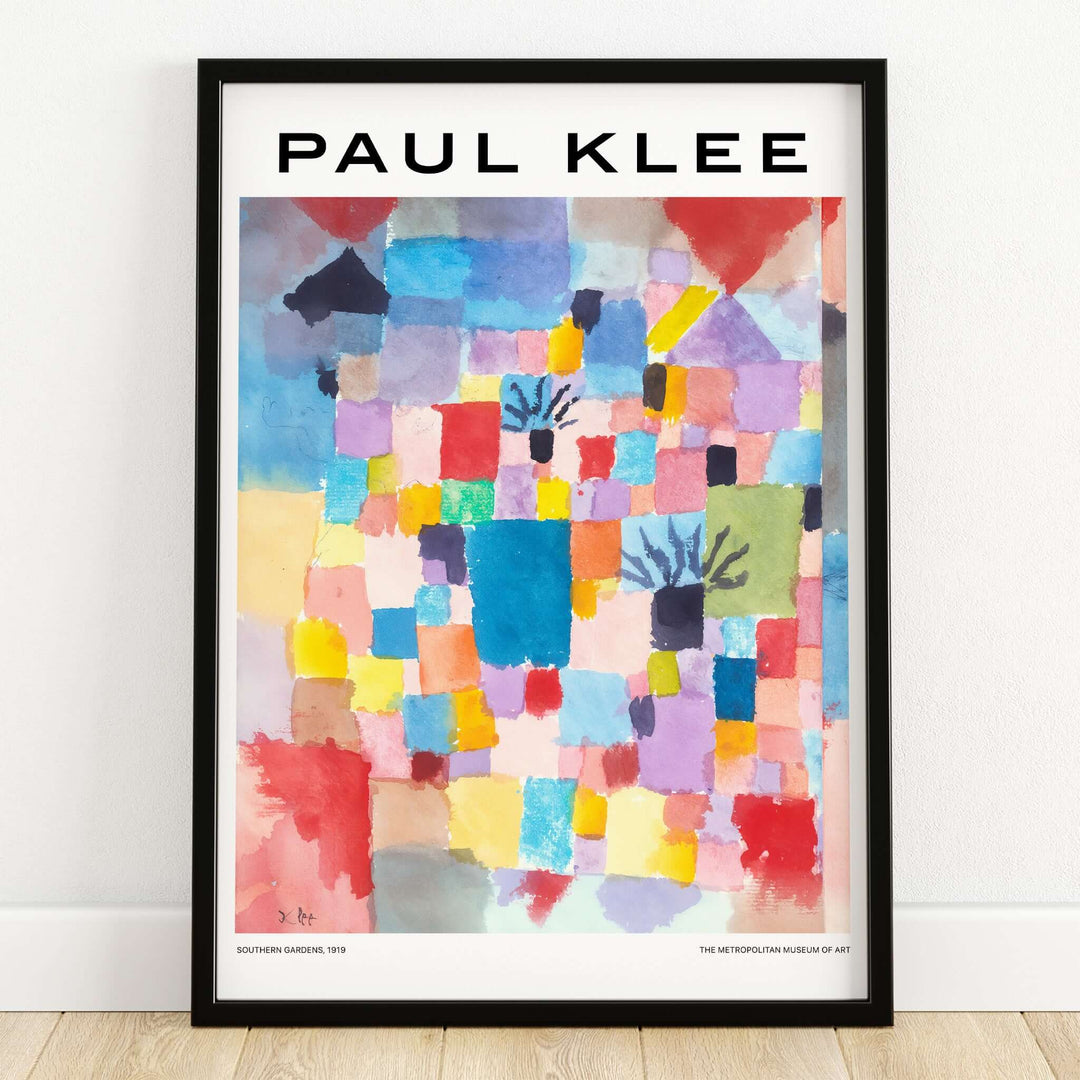 Paul Klee Southern Gardens Abstract Landscape Colorful Poster Art Print featuring vibrant watercolor squares.