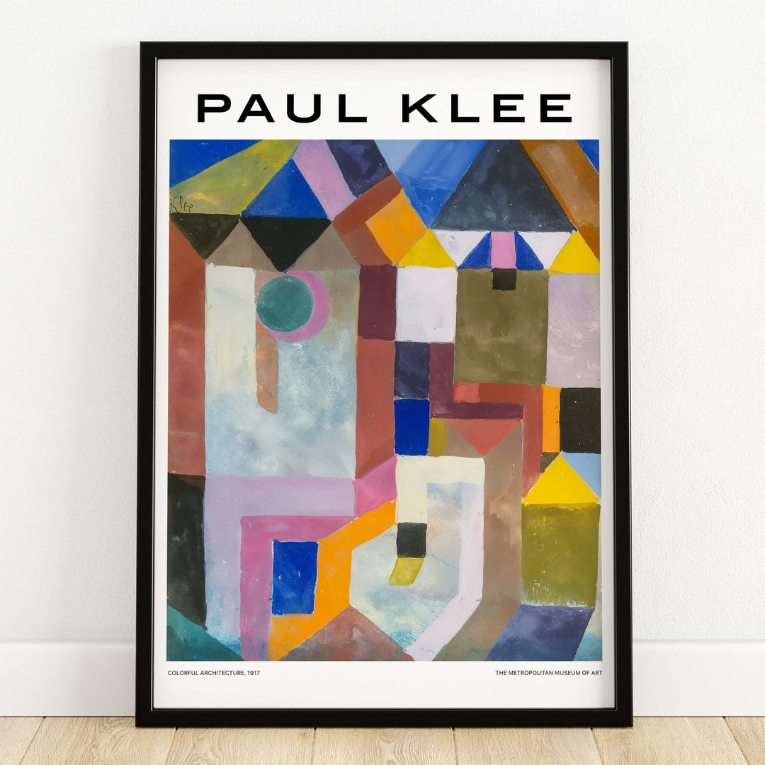 Paul Klee Colorful Architecture Abstract Geometric Poster Art Print Decor featuring vibrant geometric shapes and colors.