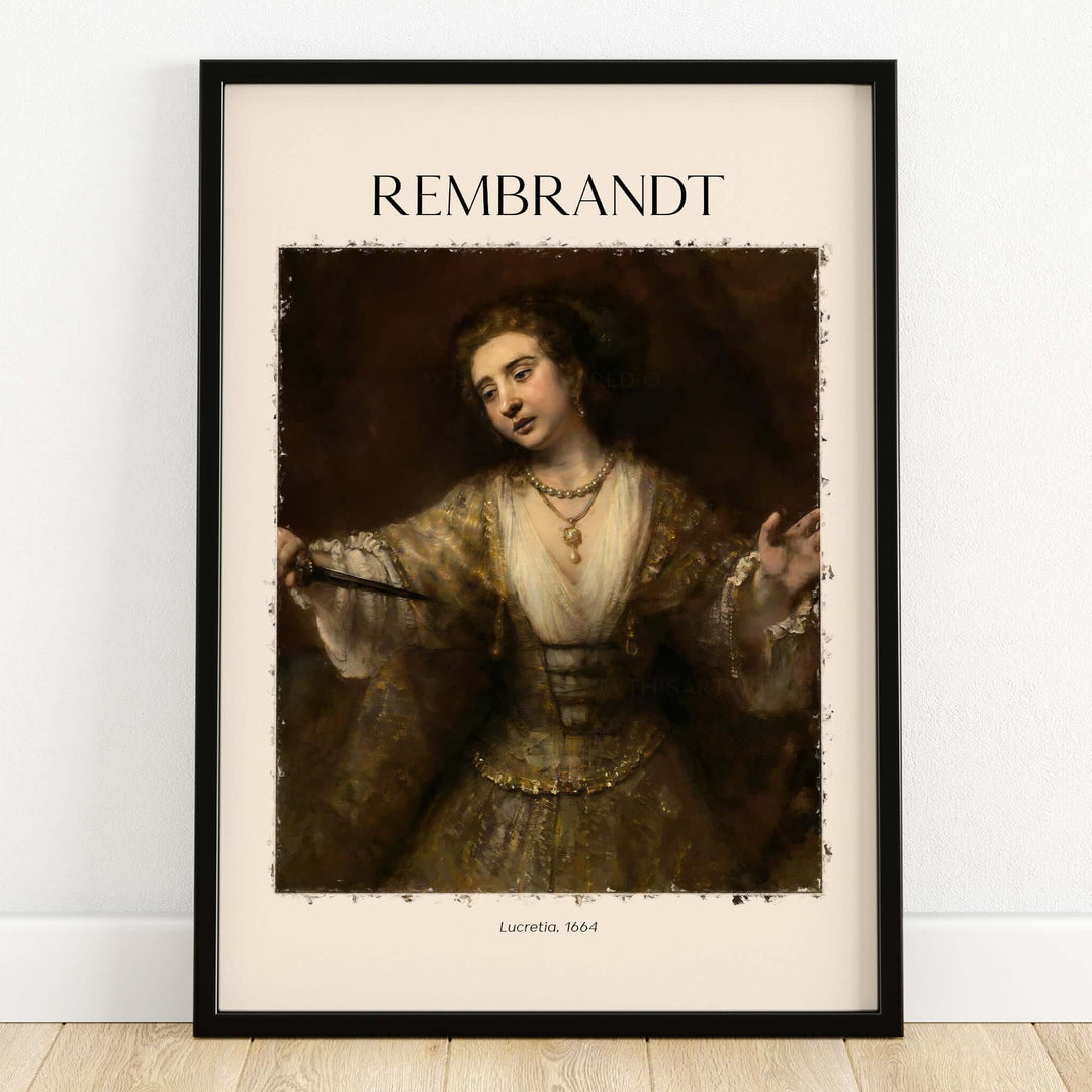 Rembrandt Lucretia 1664 Painting Art Print Baroque Historical Poster Wall Decor