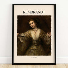 Rembrandt Lucretia 1664 Painting Art Print Baroque Historical Poster Wall Decor