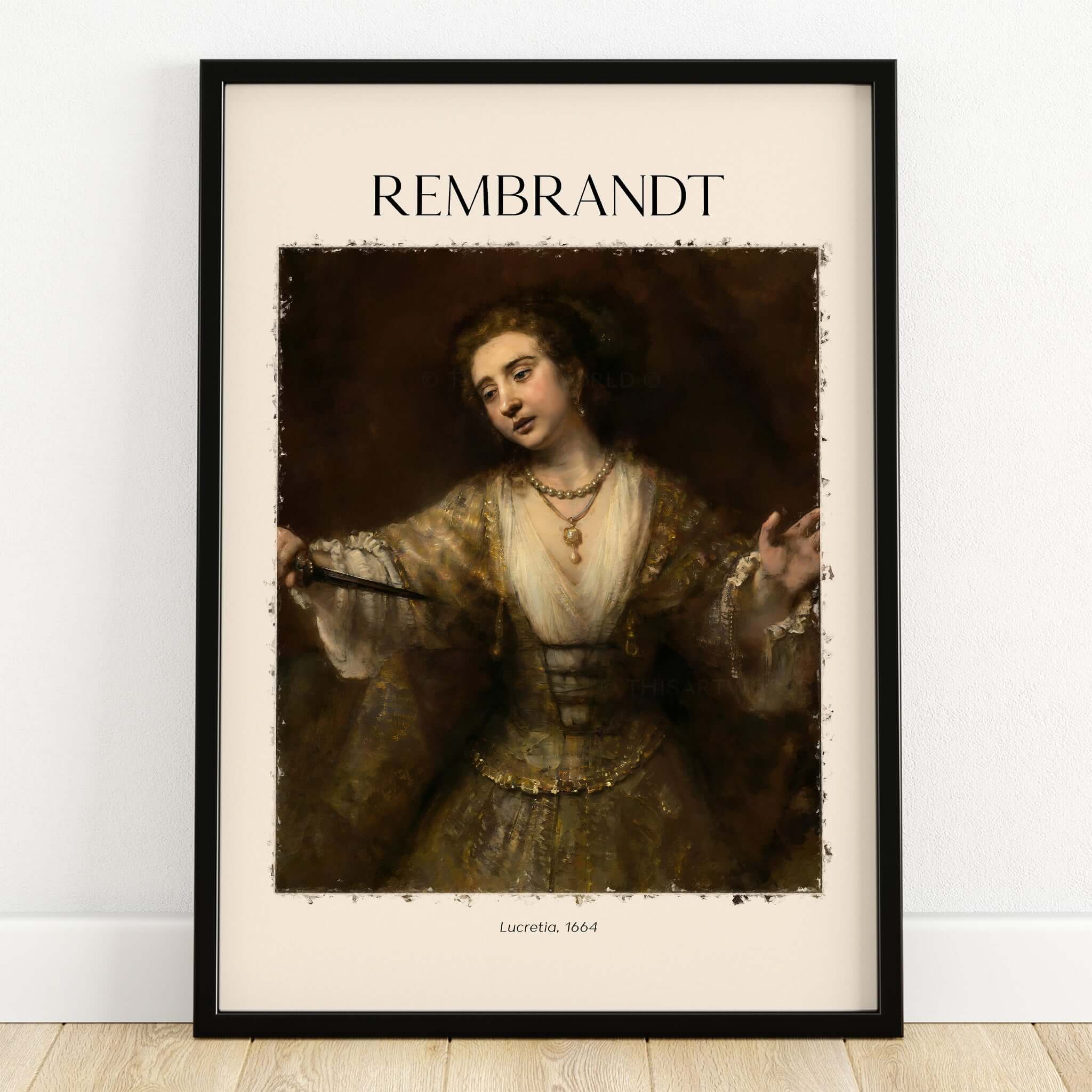 Rembrandt Lucretia 1664 Painting Art Print Baroque Historical Poster Wall Decor